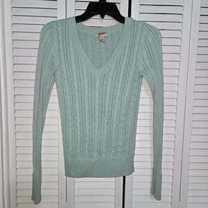 Arizona Jean Co. Women's M Light Green V-Neck Sweater